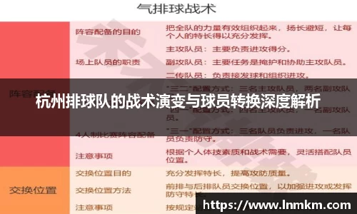 杭州排球队的战术演变与球员转换深度解析